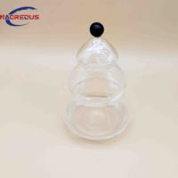 Nouveau verre personnalisé en forme de feu éclaté Verre en forme d'arbre de Noël avec pailles en verre de couleur assortie