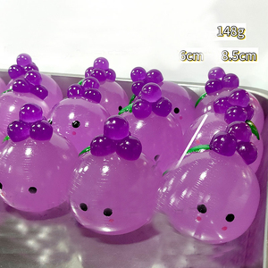 8cm Lovely Crystal Grape TPR <b>Squishy</b> Ball Toy New Creative Stress Relief Squeeze Toy for Kids and Adults Relaxing Time Gift - Product Image 1