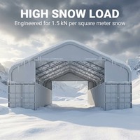 Structure de tente d'entrepôt en acier galvanisé avec membrane PVC certifiée pour la construction de hangars, abris, conteneurs et hangars à charbon en tissu