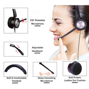 Auriculares USB AI ENC Call Center con cancelación de ruido, control de volumen y trabajo silencioso con Microsoft Teams y <span class=keywords><strong>Skype</strong></span> <span class=keywords><strong>for</strong></span> <span class=keywords><strong>Business</strong></span> - Product Image 5