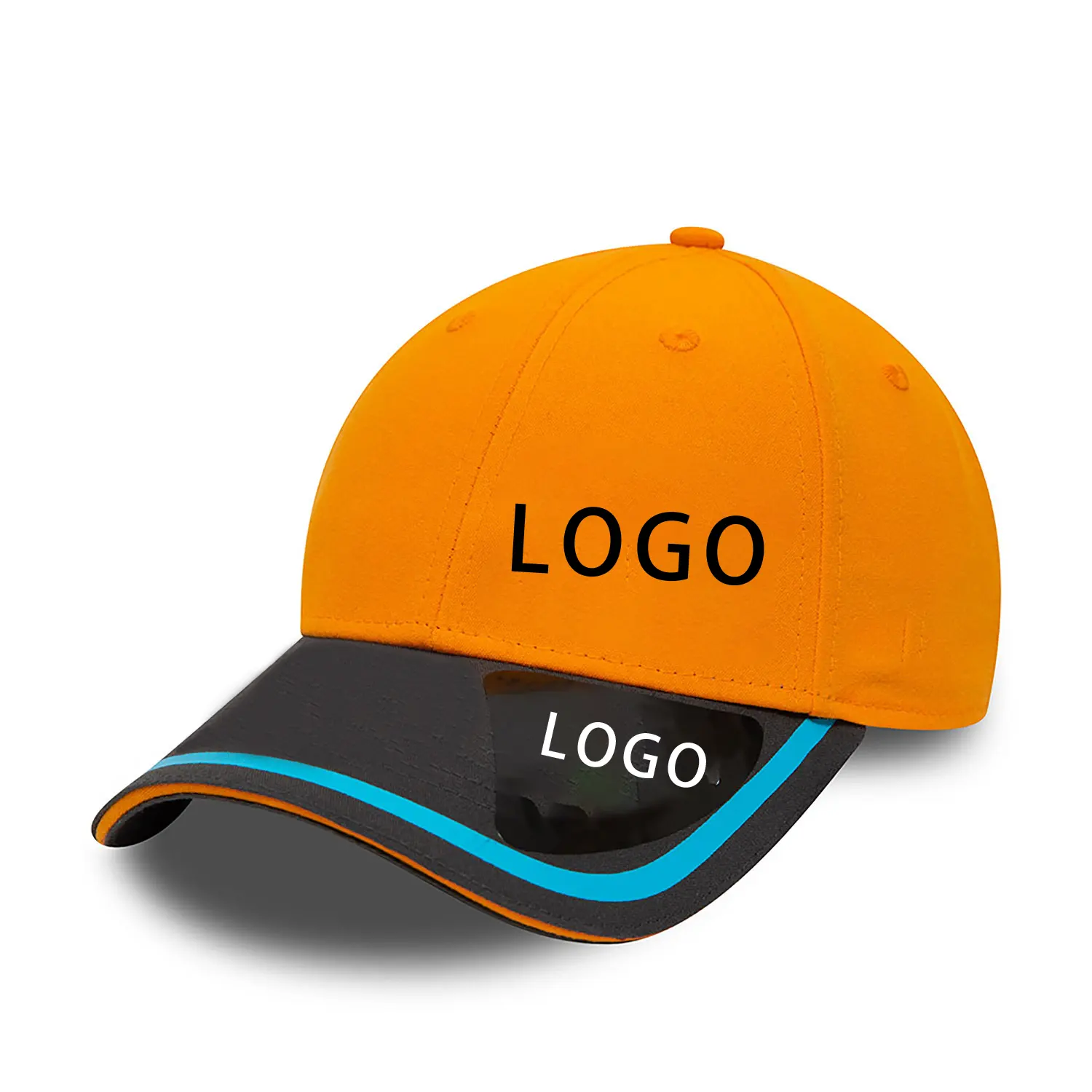 adjustable baseball cap snapback race hat sports caps custom logo Curved sandwich visor structured Racing cap
