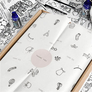 Papier d'emballage cadeau imprimé avec logo personnalisé, rouleau de papier de soie recyclable pour vêtements, emballage double face en pâte vierge chimique - Product Image 2