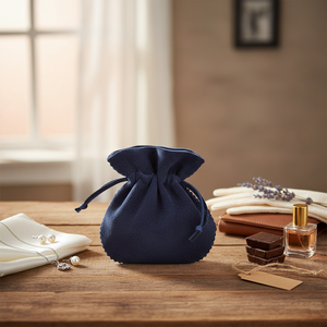 Sacchetto AMPHORA in Doppio Velluto Blu 120x140, Riciclabile e Riutilizzabile per Gioielli, Abbigliamento, Scarpe, Cioccolato, Artigianato, Regali, Logo Personalizzato - Product Image 3