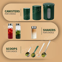 Ensemble personnalisé de bouteille shaker, boîte à poudre protéinée, cuillère en acier inoxydable avec emballage premium pour les compléments nutritionnels