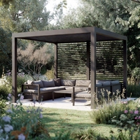Gazebo de plage en aluminium avec éclairage LED - Structure extérieure durable, imperméable, résistante au vent, anti-UV, écologique, résistante aux rongeurs et à la décomposition