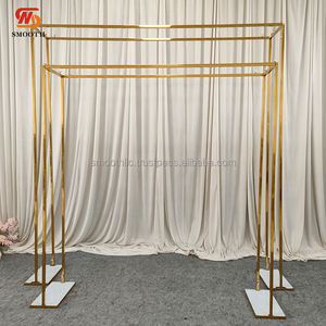 ชุดขาตั้งโลหะสีทองมันวาวสำหรับตกแต่งงานแต่งงานแบบเรียบฉากหลังสำหรับออกงานคุณภาพสูงตกแต่งเวที - Product Image 3