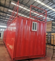 Modulaire Préfabriqué 1 Chambre Minuscule Hôtel Cuisine 40ft Conteneur Maison Escaliers Clôtures-Solution de verre clé en main Panneau sandwich