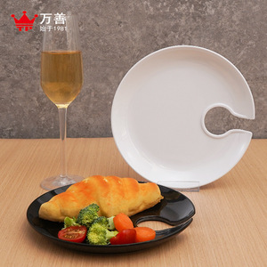 Plateau de service en mélamine Wanshan avec porte-verres à vin, idéal pour les réceptions de café ou de thé en extérieur - Product Image 3