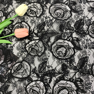 3D Lớn Hoa Mô Hình Ưa Thích <span class=keywords><strong>Sequins</strong></span> Laser Thêu 100% Polyester Ren Vải Cho Phụ Nữ Của Váy Cưới - Product Image 1