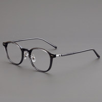 Nouvelle monture de lunettes vintage en acétate anti-lumière bleue 2026 pour hommes, design personnalisé, monture complète, petites lunettes rondes écaille de tortue