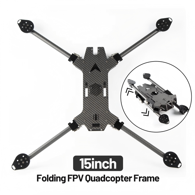 15 Inch FPV Quadcopter Folding Frame 670mm Wheelbase Carbon Fiber Kit Long Range RC Freestyle Drone DIY Accessories