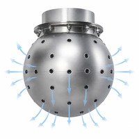 Diffuseur à jet industriel, buse sphérique, longue portée, ventilation HVAC, aérateur en aluminium
