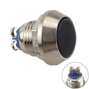 <b>Push</b> <b>Button</b> <b>Switch</b> 12mm Round Head IP65 Waterproof Normally Open Screw Pin Non Illuminated - Product Image 4