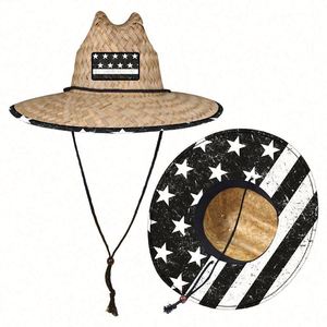 Sombreros de Playa Personalizados al por Mayor con Logotipo, Sombrero de Paja para Hombre, Verano, Bandera Mexicana, Sombrero de Salvavidas para Hombre y Mujer - Product Image 4