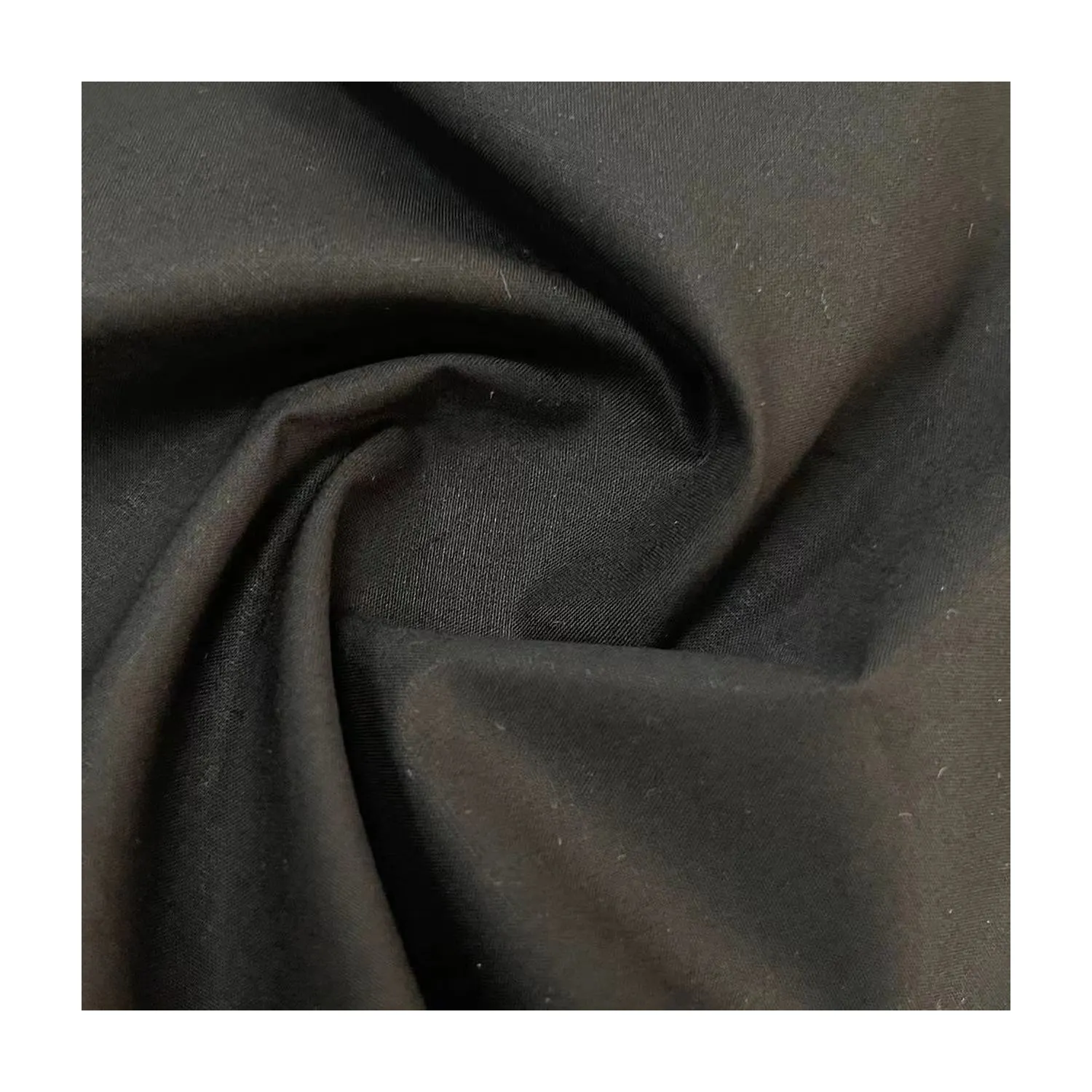 Comfortable And Skin Friendly High-density Poplin Cotton Fabric Fermented And Washed Black Plain Cotton Fabric