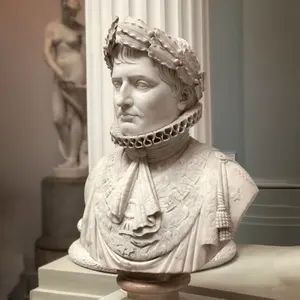 Busto in marmo bianco a grandezza naturale personalizzato in pietra naturale della scultura della statua di napoleone