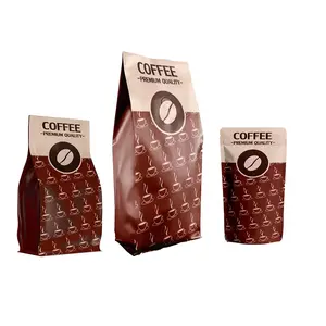Gıda sınıfı tasarım logo baskılı kutu kılıfı kahve çanta ambalaj vana ile özelleştirilmiş kore stand up kahve delme çantası