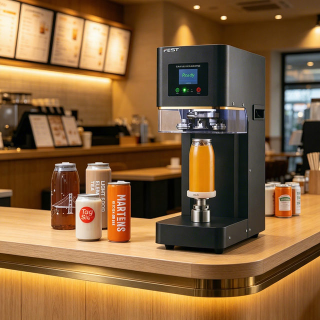 Electric Can Sealer Machine Full Automatic Tin Can Sealing Equipment Canning Machine for Milk Tea Shop Drink Retail Store