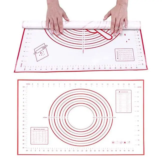 Silicone Baking Mat with Measurements for Knead Dough Rolling Make Pastry and Fondant