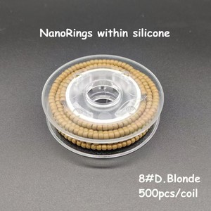 Nano anillos precargados con silicona para extensión de cabello Nano Tip Nano Beads 2,9*1,6mm 500 uds/rollo - Product Image 5