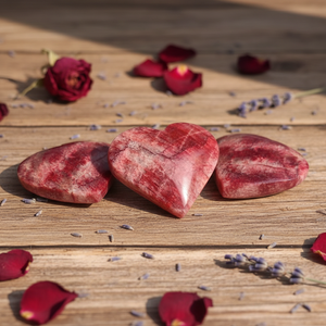 Pierre de Lune Rouge Naturelle en Gros, Cœur Poli Sculpté à la Main, Cristal de Guérison, Pierre de Prière, Pierre de Lune Rouge à Éclat, Pierre d'Amour, Décoration - Product Image 4
