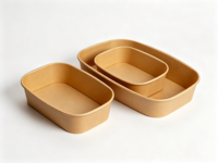 Bols jetables avec couvercle, fabrication en usine, contenants en papier, bols à salade de 8 oz à 68 oz, bol rond en papier kraft pour l'emballage alimentaire