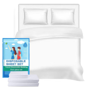 Disposable Eco-friendly 100% Cotton Breathable Soft Luxury Hotel 300tc Double <b>Bed</b> Duvet Cover Pillowcases <b>Bed</b> Sheet Set - Product Image 1