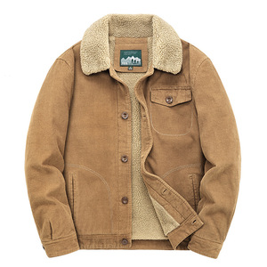 <span class=keywords><strong>Veste</strong></span> en cachemire vierge en <span class=keywords><strong>velours</strong></span> côtelé pour homme, blouson chaud, décontracté, garde au chaud, mode printemps-automne, épais, rétro, 2022 - Product Image 3