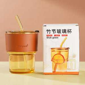 <span class=keywords><strong>Tasse</strong></span> à bec de haute qualité avec veste en cuir boisson jus <span class=keywords><strong>tasse</strong></span> Portable <span class=keywords><strong>tasse</strong></span> à café <span class=keywords><strong>tasse</strong></span> en verre en cuir et paille tasses de cadeau de mariage personnalisées - Product Image 6