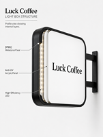 Boîte lumineuse publicitaire LED personnalisée, panneau suspendu extérieur, étanche, carré, éclairé, 5000 lumens, pour affichage en magasin, devanture de magasin