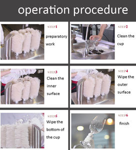 Nettoyage commercial tasses en verre Restaurant café utiliser 8 brosses <span class=keywords><strong>verres</strong></span> <span class=keywords><strong>Bar</strong></span> Restaurant café vin verre polisseuse - Product Image 5