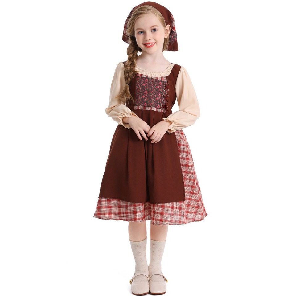 Latest The Little Match Girl Costume Kids Funny Party Maid Cosplay School Performance Uniform For Halloween Carnival