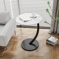 Table d'appoint ronde moderne et compacte pour petit appartement, salon, salle à manger, table basse, table de chevet en acier inoxydable, convertible, facile à nettoyer