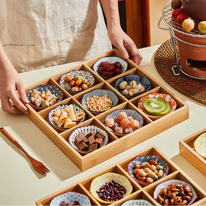 Bandeja de bambú de nueve compartimentos <span class=keywords><strong>para</strong></span> aperitivos, <span class=keywords><strong>plato</strong></span> <span class=keywords><strong>para</strong></span> guisos, <span class=keywords><strong>plato</strong></span> surtido, <span class=keywords><strong>plato</strong></span> <span class=keywords><strong>para</strong></span> barbacoa, caja de aperitivos <span class=keywords><strong>para</strong></span> el hogar, apto <span class=keywords><strong>para</strong></span> <span class=keywords><strong>microondas</strong></span> - Product Image 5