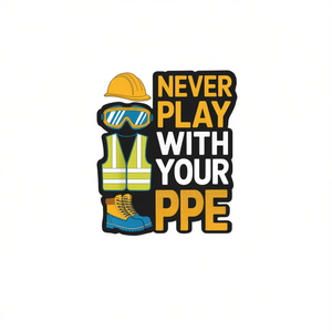 Camiseta Never Play With Your PPE con diseño de equipo de trabajo mecánico - Product Image 2