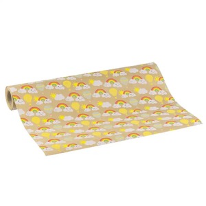 Rouleau de papier kraft double face enduit, écologique, recyclable, papier cadeau artistique, motif nuages arc-en-ciel, compatible impression numérique - Product Image 2