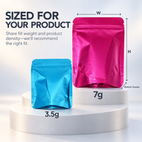 3.5g 7g sacs vierges avec fermeture à glissière CR sacs en mylar 3.5g pochette de surface holographique pour emballage en plastique de fleur