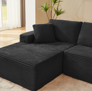 Canapé modulaire en forme de L, style nuage, avec assise profonde, convertible en lit, pour appartement, hôtel, salons, sans assemblage - Product Image 5