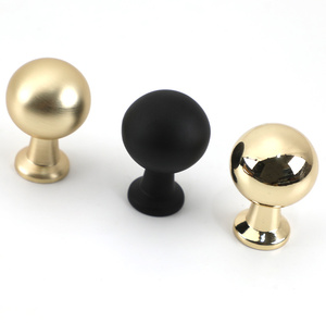 Poignées de tiroir rondes ovales en or brillant noir pour meubles de placard, style scandinave, petites poignées - Product Image 3