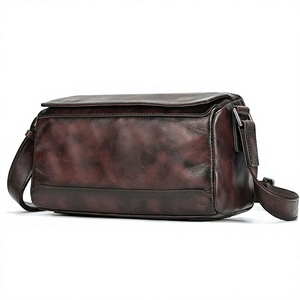 Genuine Leather <b>Small</b> Men's <b>Messenger</b> <b>Bag</b> Retro Crossbody Shoulder Satchel Lightweight Wear-resistant Anti-theft for Daily - Product Image 4