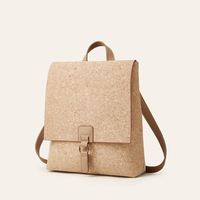 Sac à dos en liège écologique pour femme, vintage, imprimé, à rabat carré, avec bretelles réglables, pour le quotidien, le bureau et les voyages