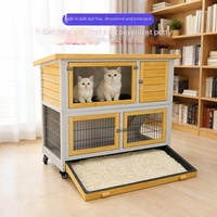 Cage pour chat Cattail, villa pour chat, lit pour chat à double étage, nid pour animaux de compagnie, adapté à l'intérieur et à l'extérieur, toutes saisons, imperméable, lavable