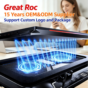 <span class=keywords><strong>Refroidisseur</strong></span> d'ordinateur <span class=keywords><strong>portable</strong></span> Great Roc avec deux ventilateurs 1500 tr/min, éclairage RGB 27W max, commande par bouton, Type-C 9V, <span class=keywords><strong>pour</strong></span> ordinateurs portables de jeu - Product Image 4
