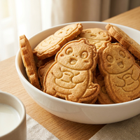 Biscuits décoratifs durs à motifs d'animaux mignons, multi-saveurs, personnalisés, en vrac, pour la vente en gros OEM