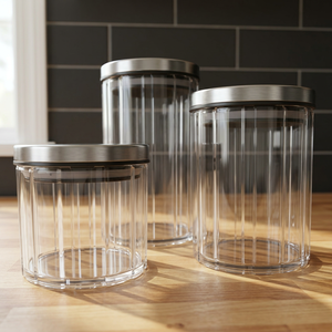 Conteneur rond en plastique acrylique sans BPA, style classique, pour la cuisine, la table, les fêtes, avec préservation de la fraîcheur, origine TW - Product Image 2