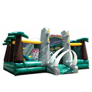 Giant Amusement Park Inflatable Fun City Playground Jurassic Adventure Dinosaur Theme Bounce House Combo