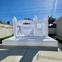 Brincolín Inflable Blanco Comercial THL para Fiestas Infantiles al Aire Libre y Bodas con Tobogán