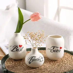Ideias de presente para amigos, conjunto de 3 vasos de cerâmica