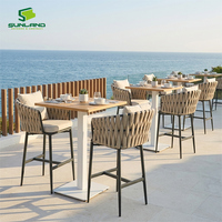 Socle de table en métal blanc moderne, de forme carrée, pour mobilier d'hôtel commercial extérieur