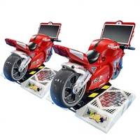 Machine de Jeu d'Arcade de Course de Moto pour Enfants en Métal et Plastique à Monnayeur